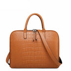 Sacoche ordinateur femme en similicuir, 14 ou 15 pouces, marron