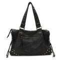 Sac d'épaule femme pour ordinateur, poche avant zippée, 37 x 25 cm, noir