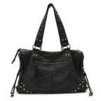 Sac d'épaule femme pour ordinateur, poche avant zippée, 37 x 25 cm, noir