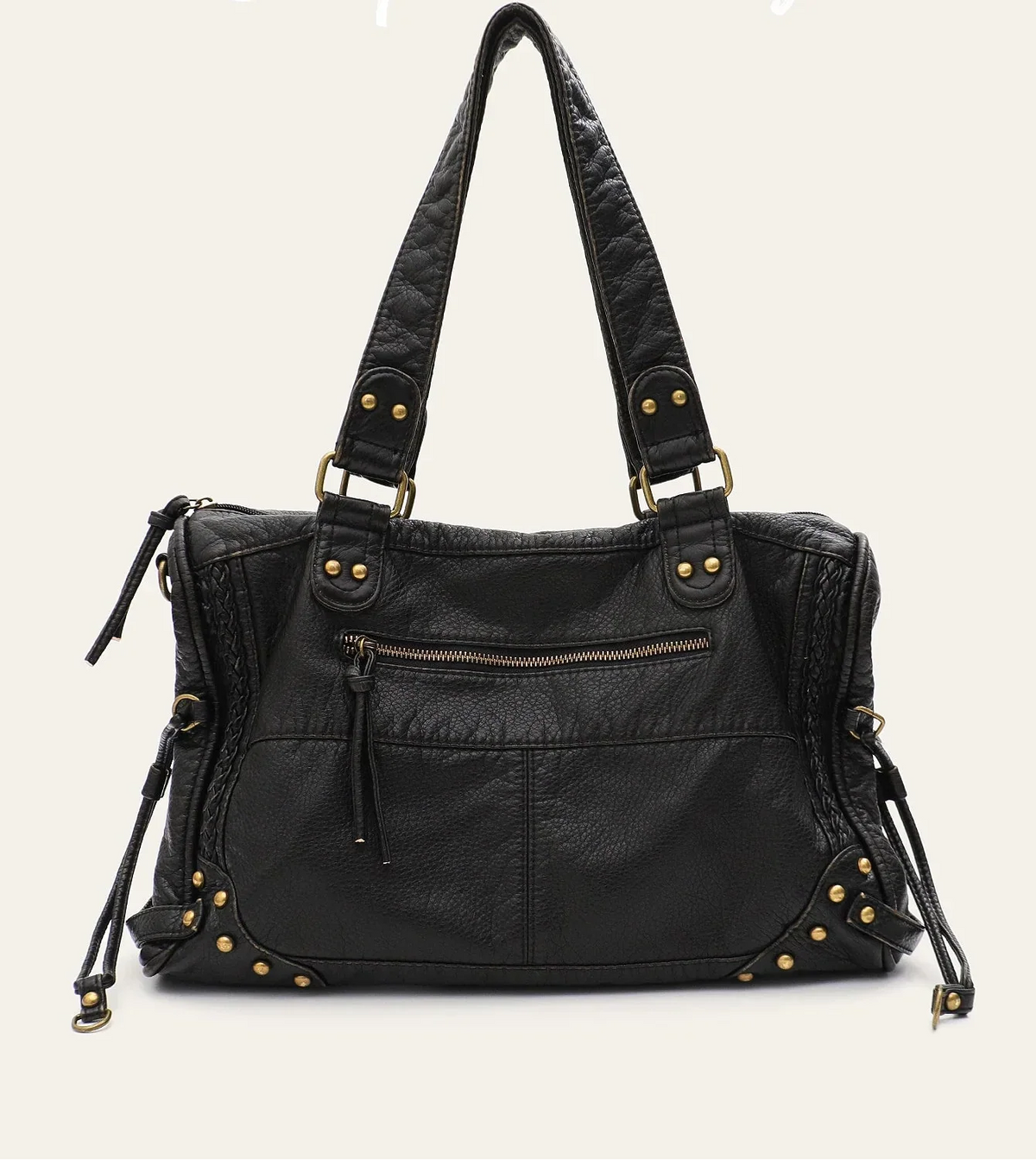 Sac d'épaule femme pour ordinateur, poche avant zippée, 37 x 25 cm