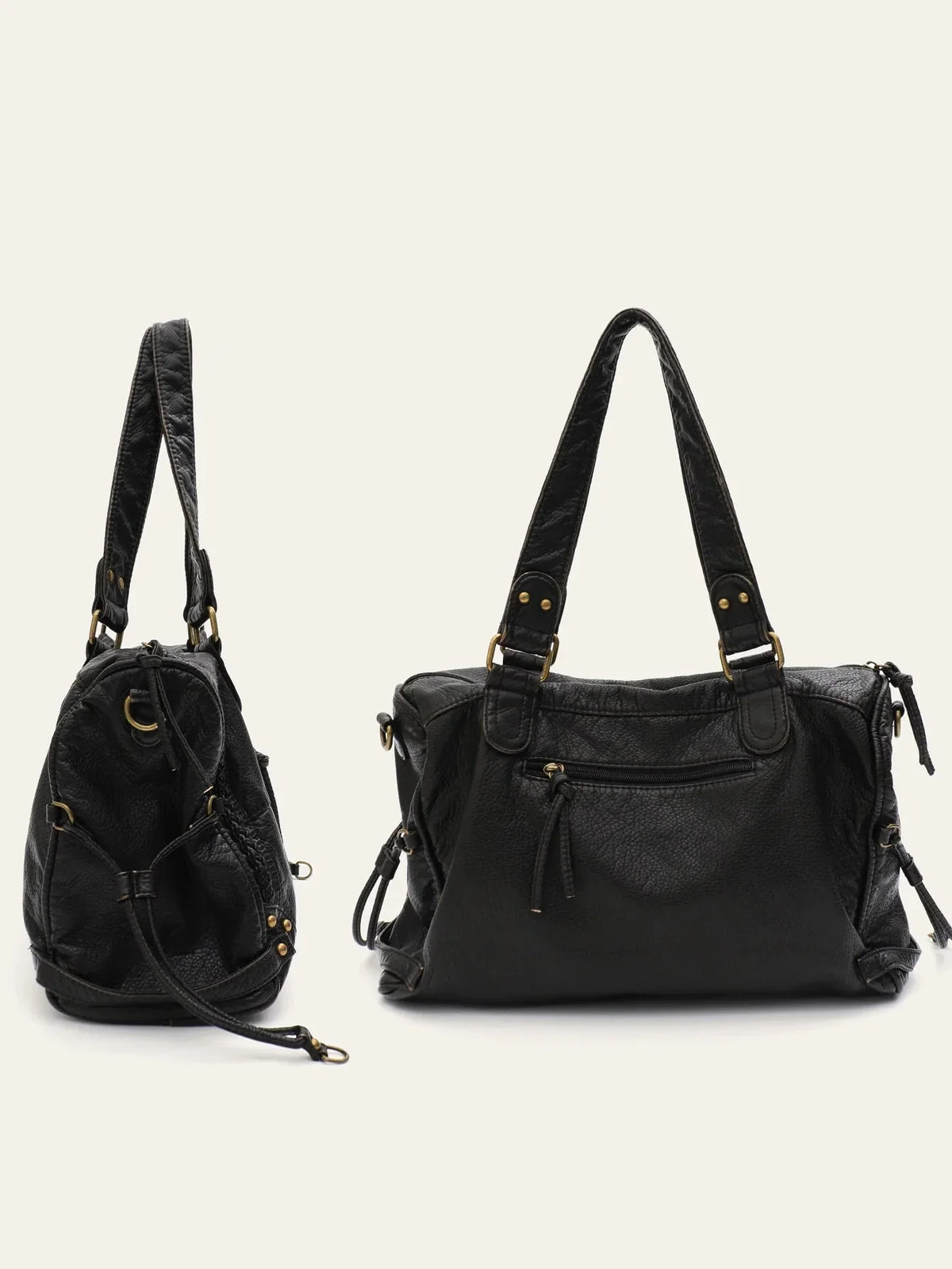 Sac d'épaule femme pour ordinateur, poche avant zippée, 37 x 25 cm