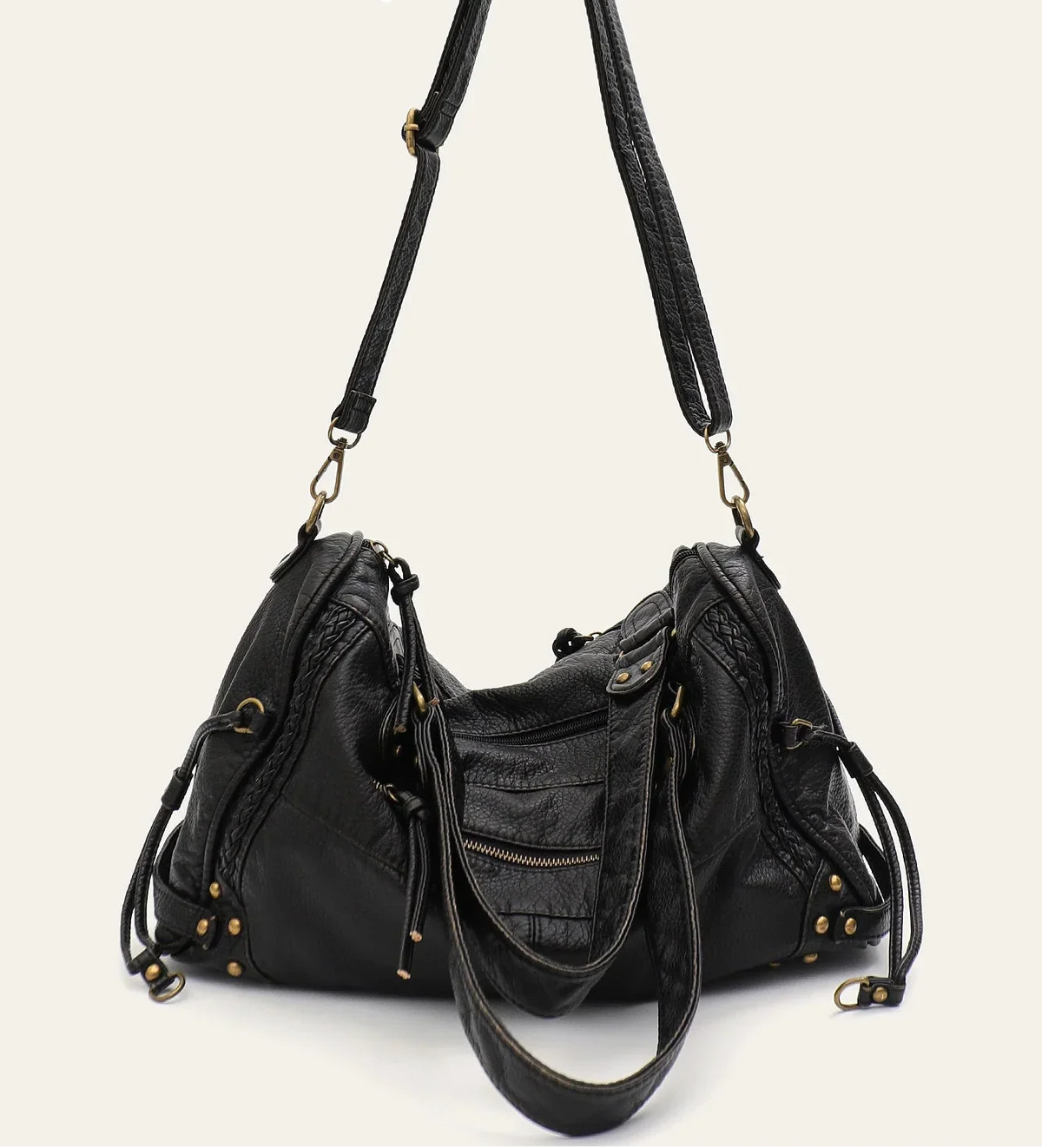 Sac d'épaule femme pour ordinateur, poche avant zippée, 37 x 25 cm