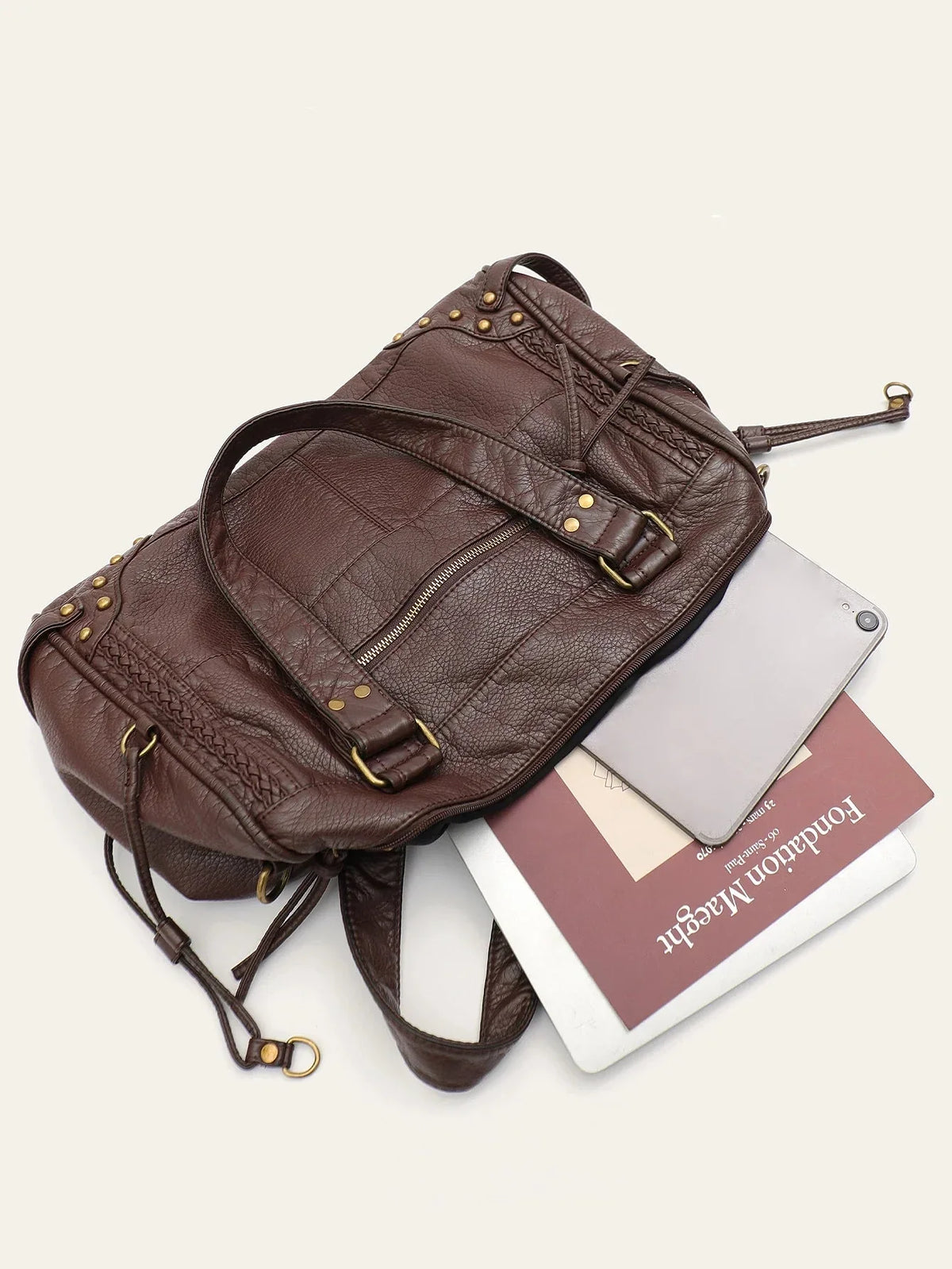 Sac d'épaule femme pour ordinateur, poche avant zippée, 37 x 25 cm
