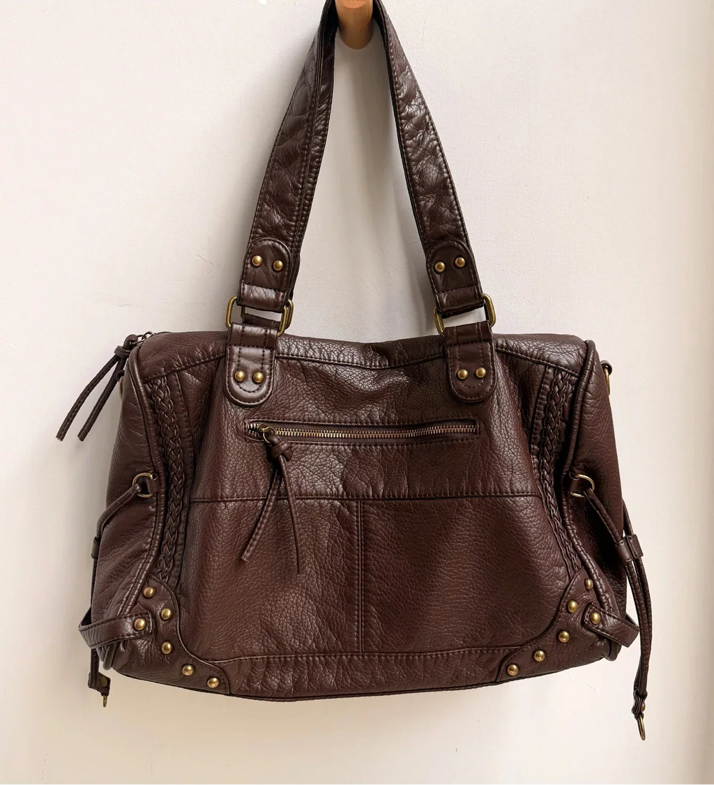 Sac d'épaule femme pour ordinateur, poche avant zippée, 37 x 25 cm