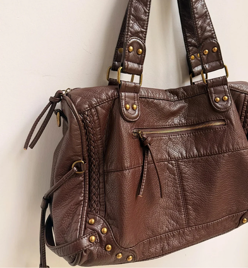 Sac d'épaule femme pour ordinateur, poche avant zippée, 37 x 25 cm