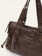 Sac d'épaule femme pour ordinateur, poche avant zippée, 37 x 25 cm