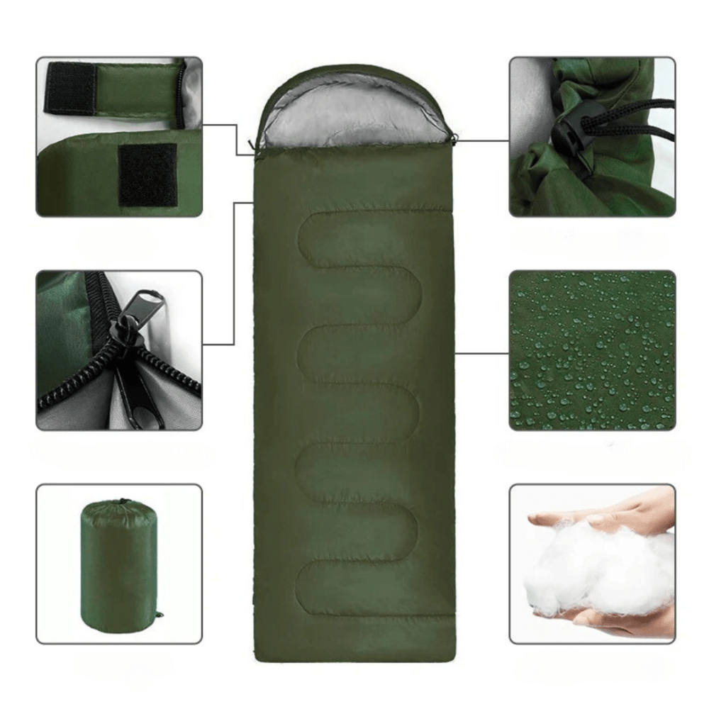 Sac de couchage léger 700 g pour le camping, 210 x 75 cm