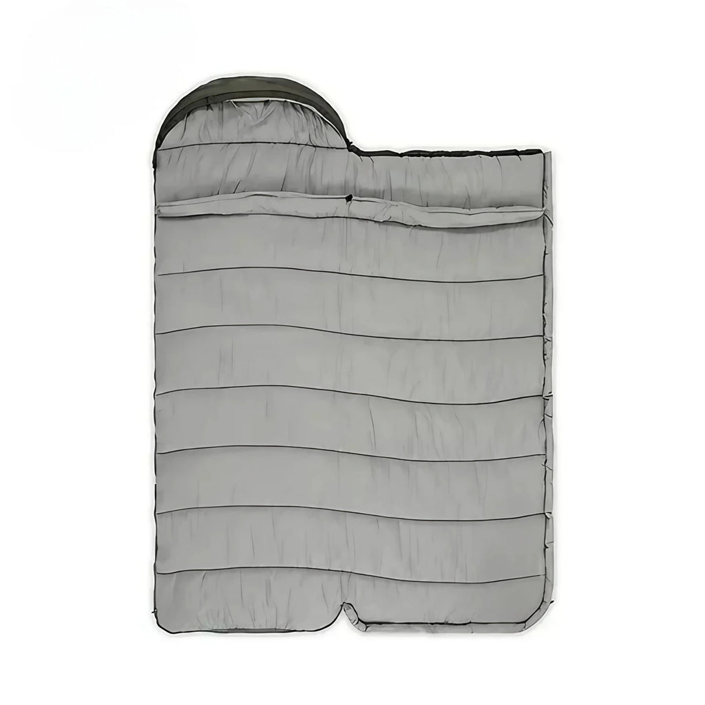 Sac de couchage isolé et compact pour le plein air, gris ou vert, gris