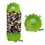 Sac de couchage enfant en peluche, trois longueurs, vert