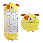 Sac de couchage enfant en peluche, trois longueurs, jaune
