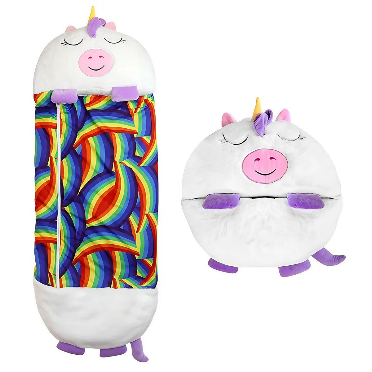Sac de couchage enfant en peluche, trois longueurs, blanc