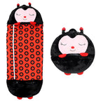 Sac de couchage enfant en peluche, trois longueurs, rouge