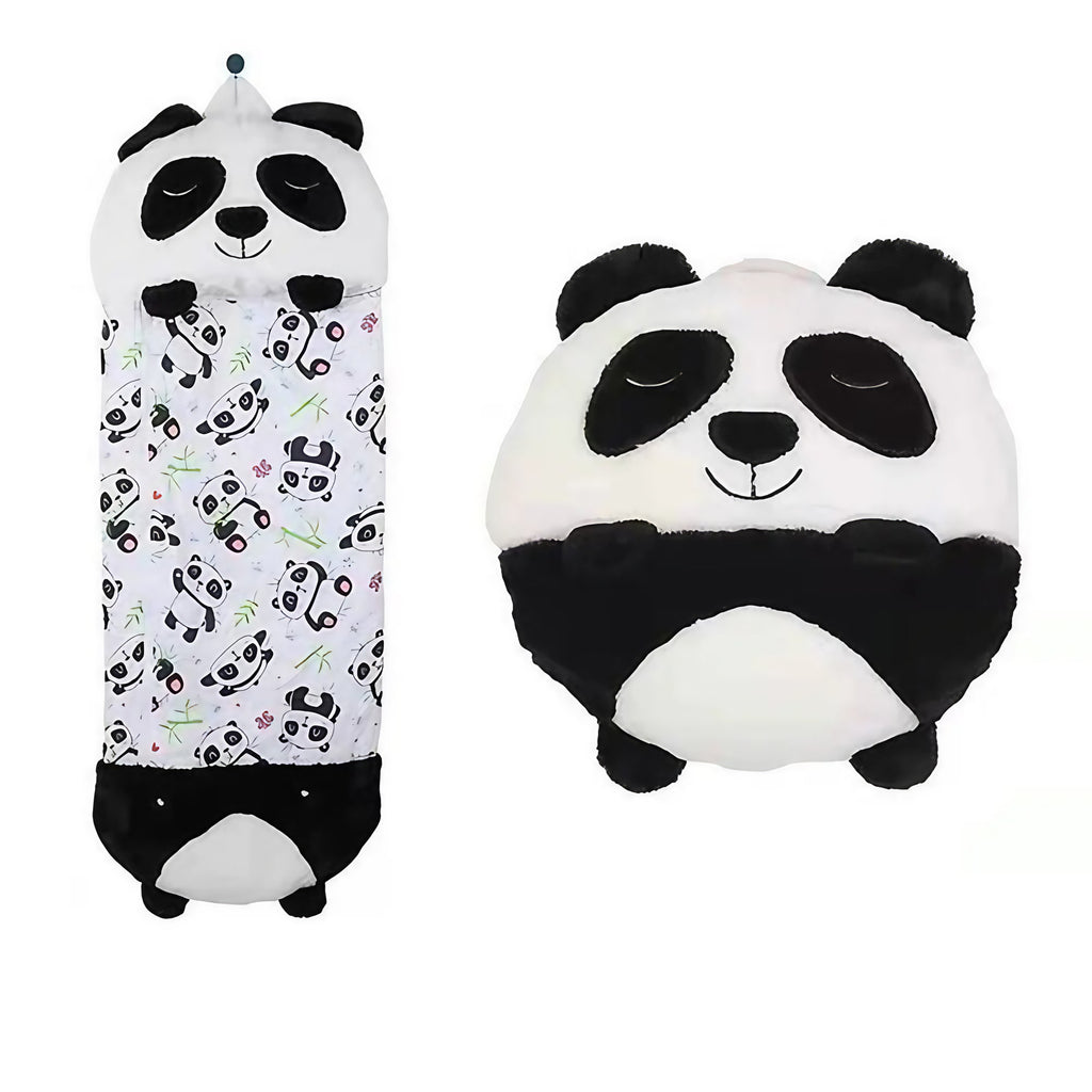 Sac de couchage enfant en peluche, trois longueurs, noir et blanc