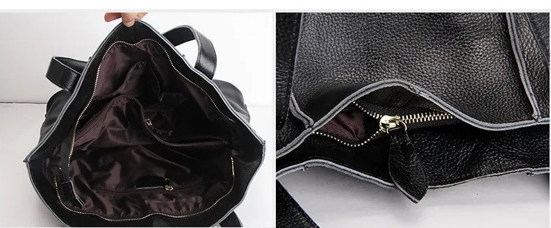 Grand sac cabas en cuir femme pour les cours, 42 x 31 cm