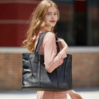 Grand sac cabas en cuir femme pour les cours, 42 x 31 cm