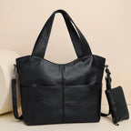 Sac de cours femme en similicuir, deux compartiments, 34 x 25 cm