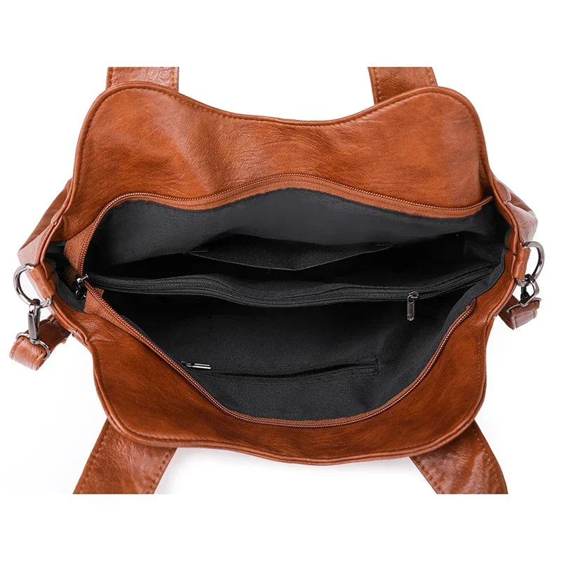 Sac de cours femme en similicuir, deux compartiments, 34 x 25 cm