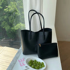 Sac de cours femme en similicuir grainé, pochette amovible