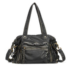 Sac de cours femme en similicuir, style vintage, 40 x 29 cm, bronze