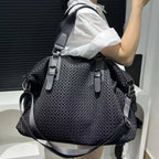Sac de cours femme en nylon noir, bandoulière réglable et amovible, noir