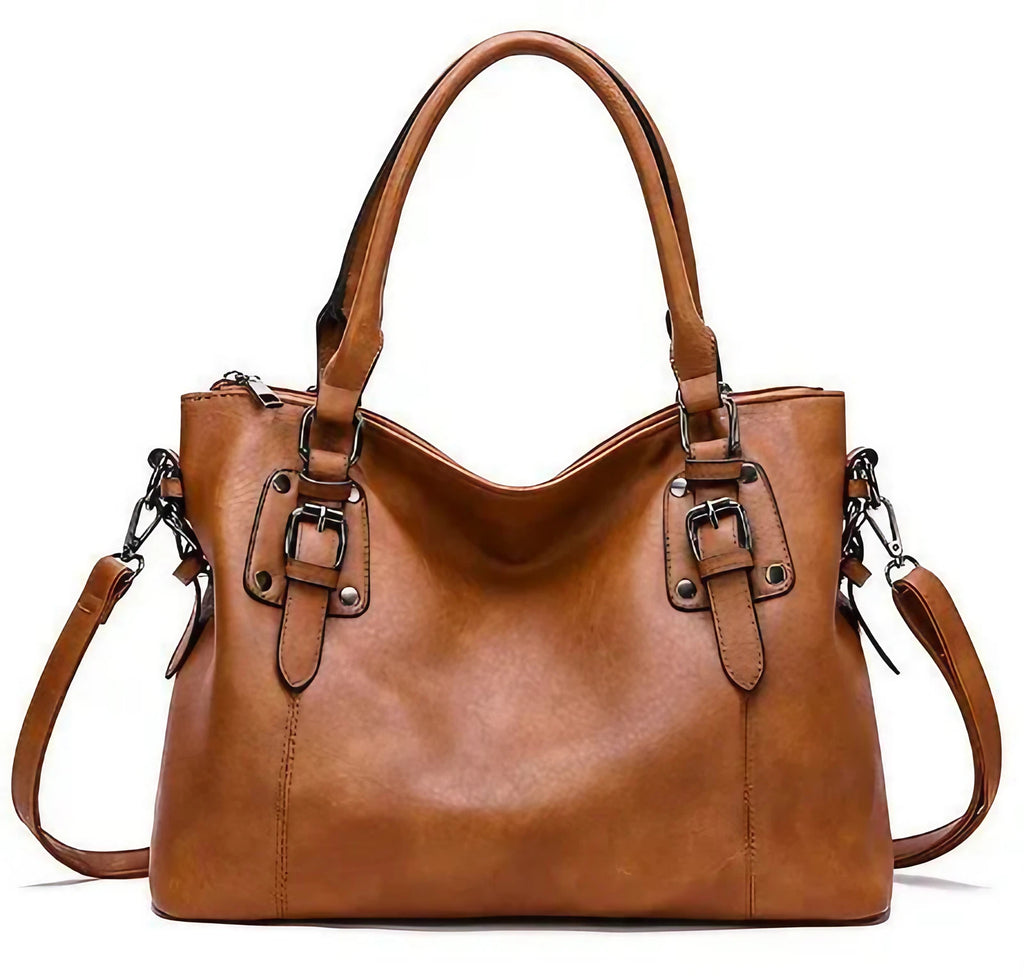 Sac de cours femme en similicuir, style rétro, deux coloris, marron