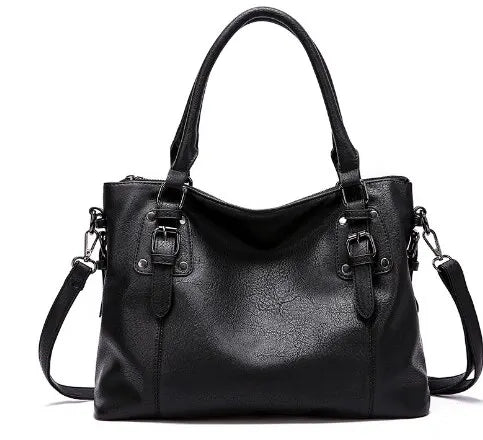 Sac de cours femme en similicuir, style rétro, deux coloris, noir