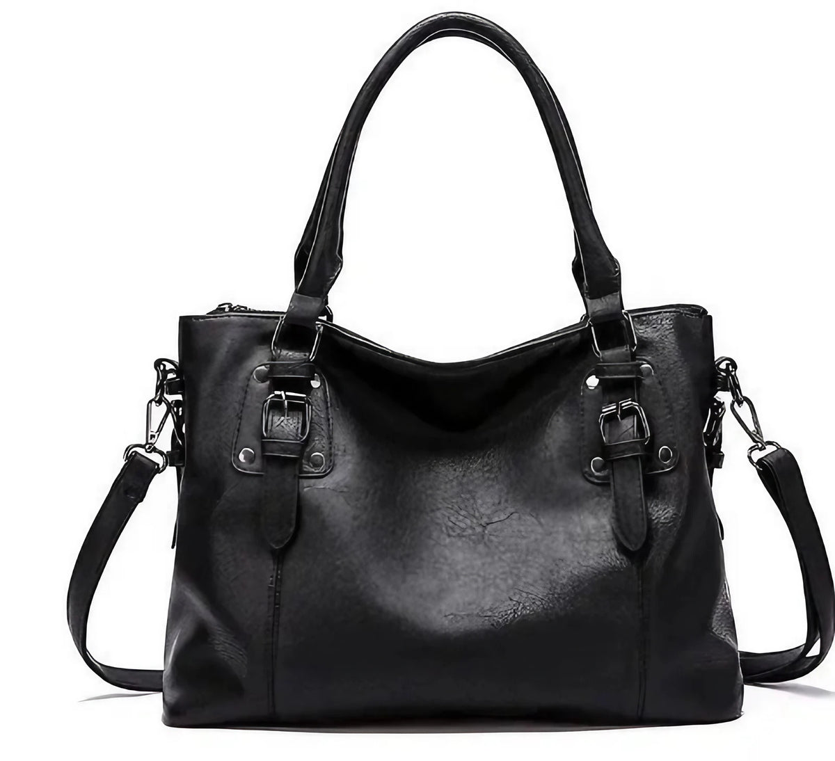 Sac de cours femme en similicuir, style rétro, deux coloris, noir