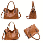Sac de cours femme en similicuir, style rétro, deux coloris