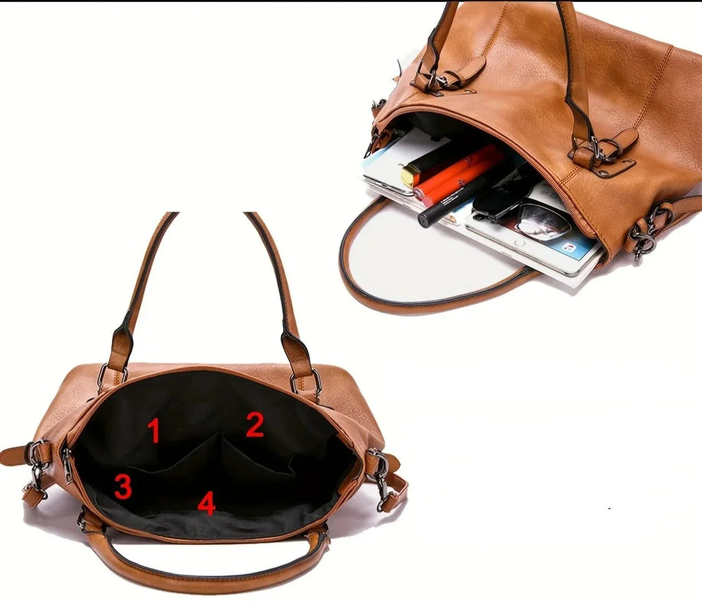 Sac de cours femme en similicuir, style rétro, deux coloris