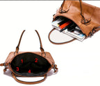 Sac de cours femme en similicuir, style rétro, deux coloris