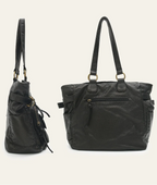 Sac de cours fille en similicuir vieilli, grandes anses