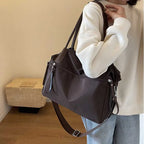 Sac de cours étudiante en nylon imperméable, bandoulière amovible