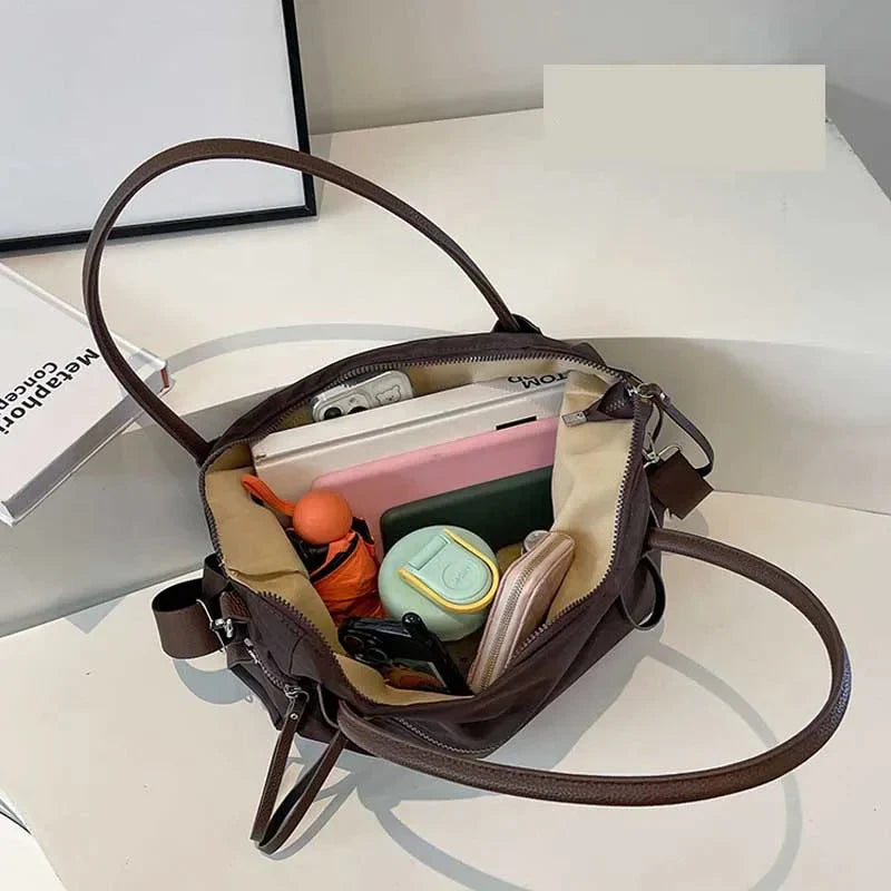 Sac de cours étudiante en nylon imperméable, bandoulière amovible