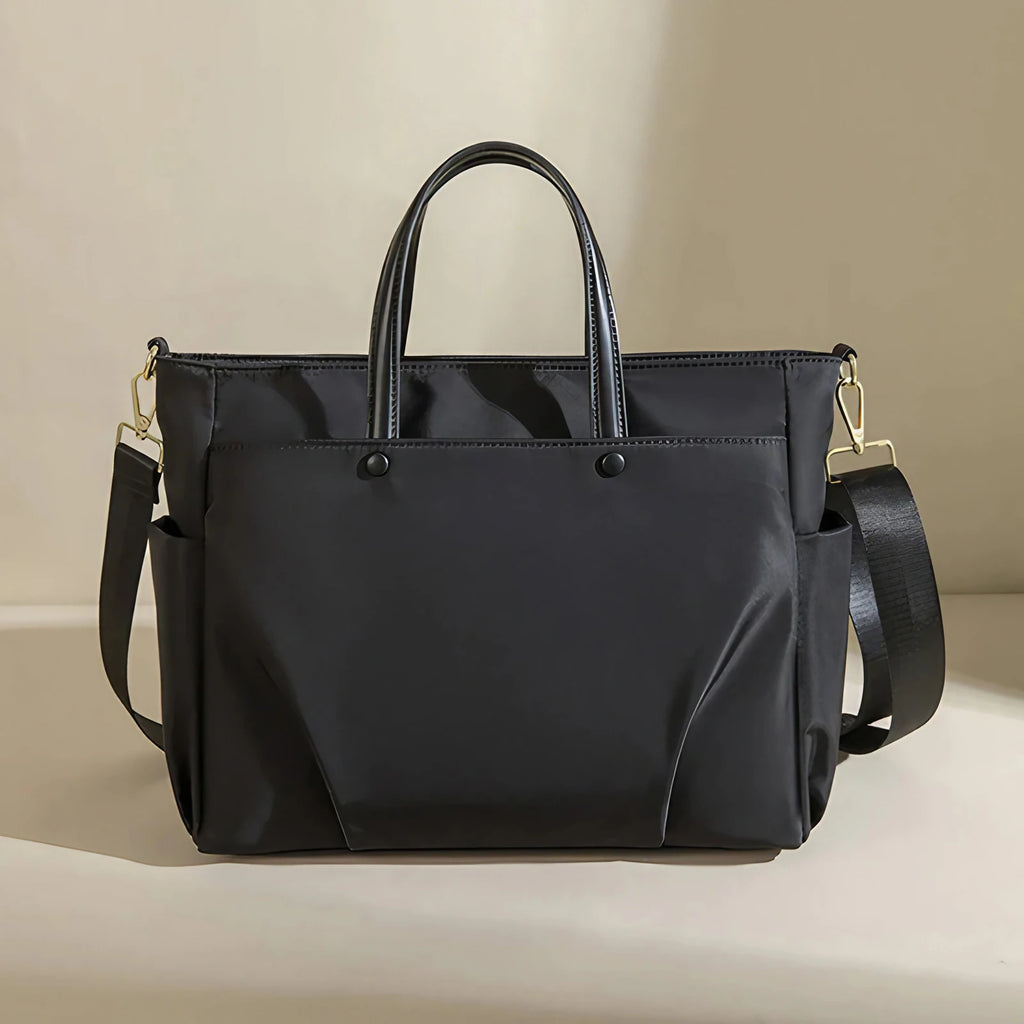 Sac de cours en nylon Oxford, bandoulière réglable, deux formats, noir