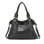 Sac de cours femme vintage en similicuir à détails tressés