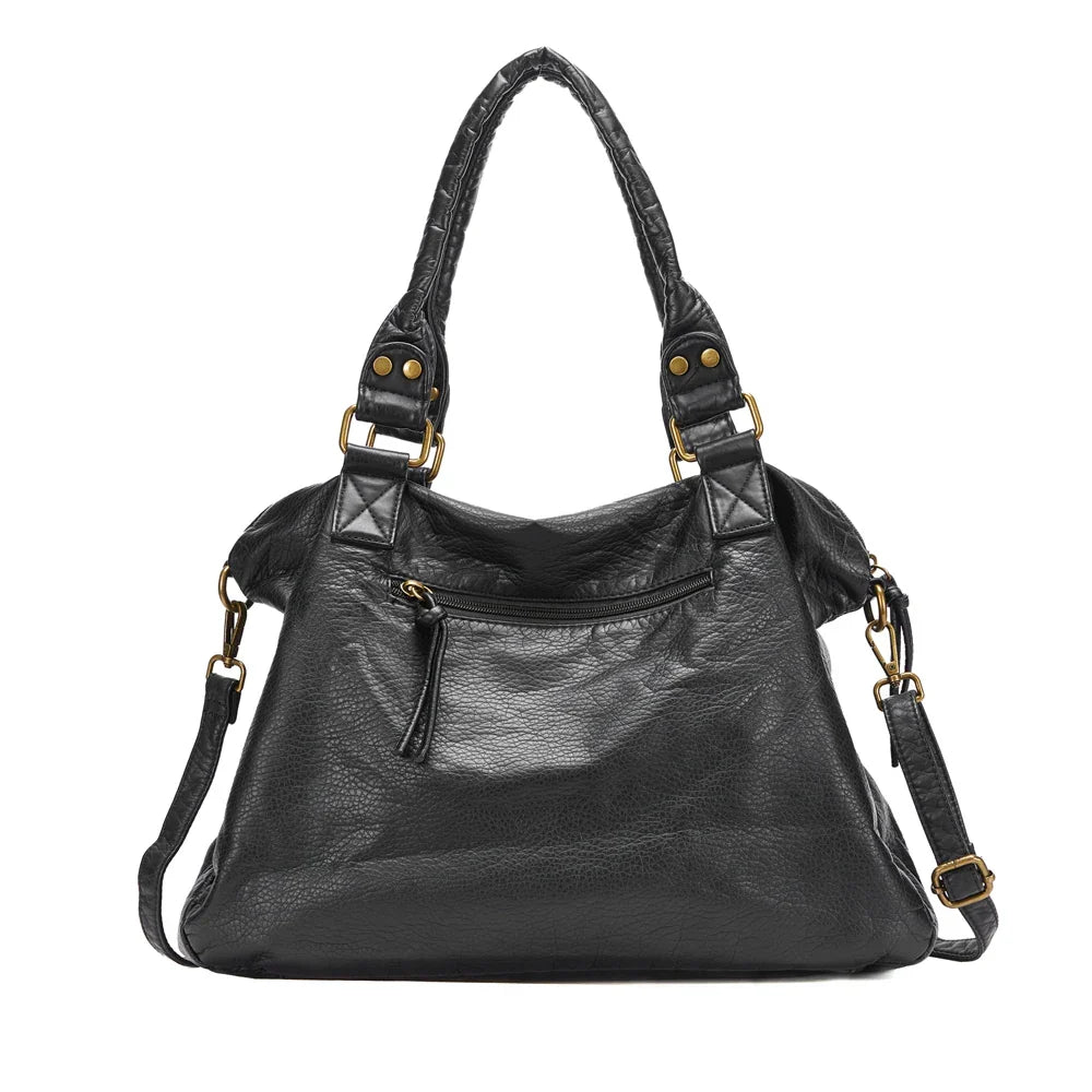 Sac de cours femme vintage en similicuir à détails tressés