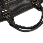 Sac de cours femme vintage en similicuir à détails tressés