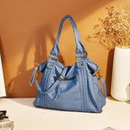 Sac de cours femme vintage en similicuir à détails tressés