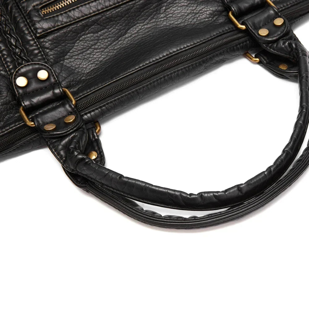 Sac hobo femme vintage en similicuir vieilli, bandoulière amovible
