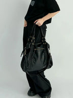 Sac hobo femme vintage en similicuir vieilli, bandoulière amovible