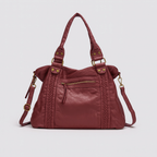 Sac hobo femme vintage en similicuir vieilli, bandoulière amovible, marron