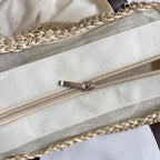 Sac de plage en paille tissée, zippé et pliable, trois coloris