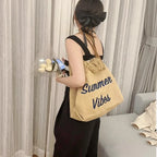 Sac de plage femme en toile à franges, pliable, 47 x 34 cm