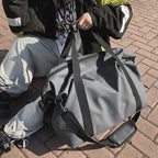 Sac de plage imperméable femme, 50 x 42 cm, bandoulière amovible, gris