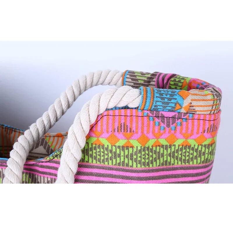 Sac de plage adolescente en toile à motifs aztèques, zippé