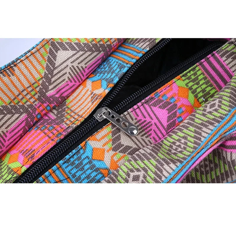 Sac de plage adolescente en toile à motifs aztèques, zippé