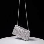 Sac de soirée femme à strass, chaîne en métal, cinq coloris