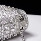 Sac de soirée femme à strass, chaîne en métal, cinq coloris