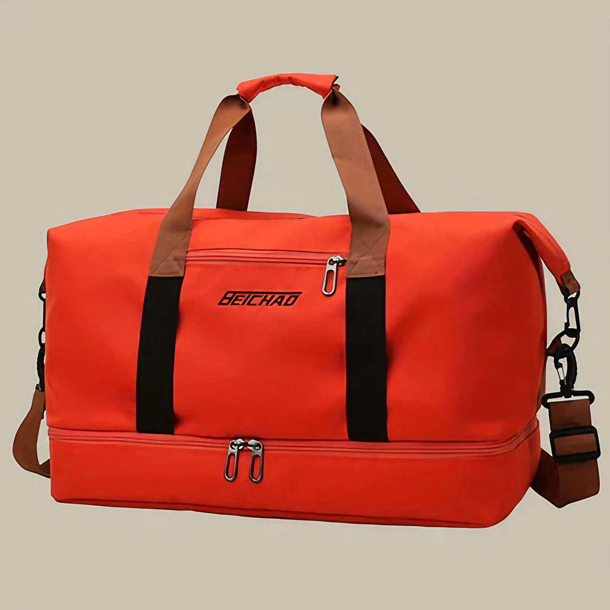 Sac de sport homme 35 à 45 L, compartiment à chaussures, rouge