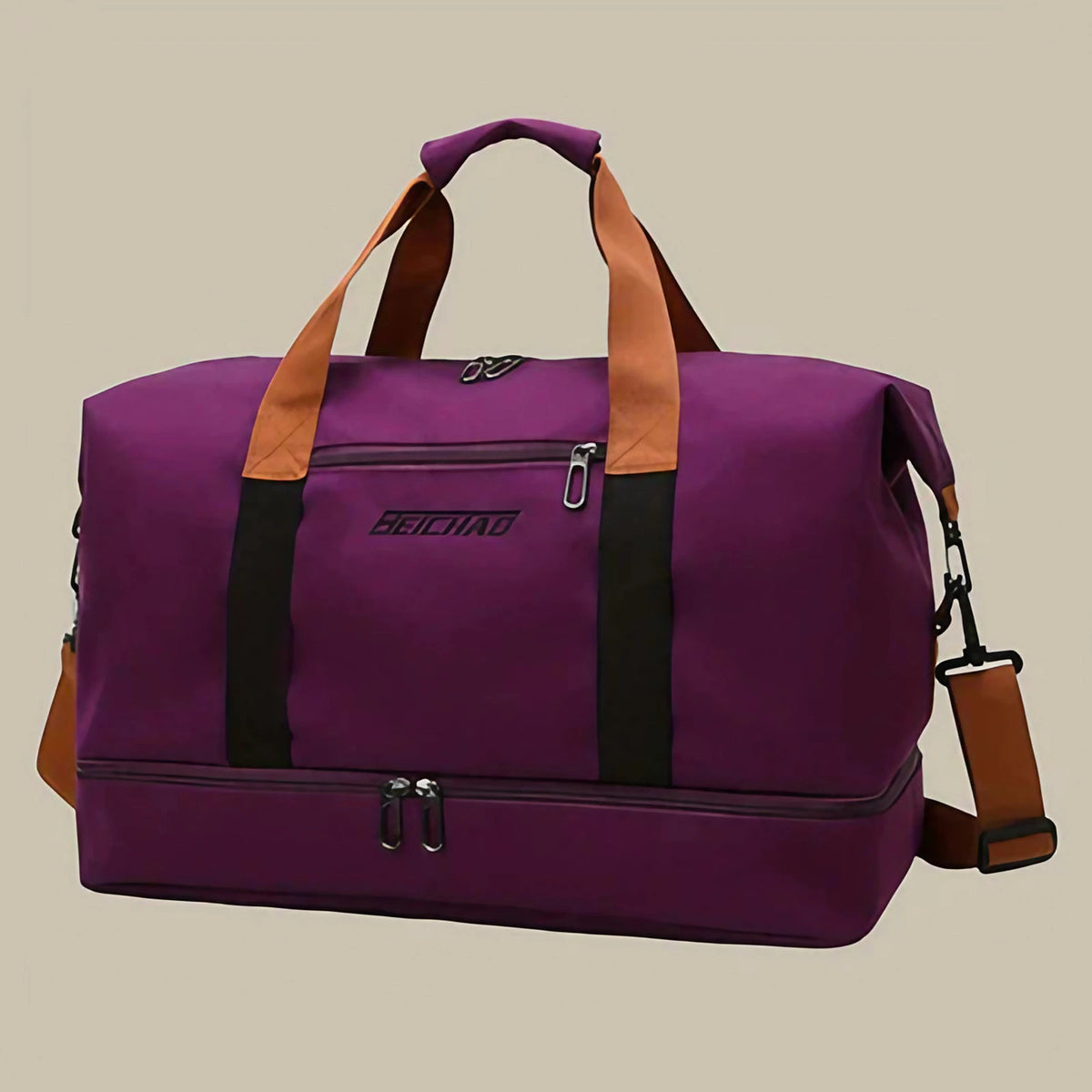 Sac de sport homme 35 à 45 L, compartiment à chaussures, violet
